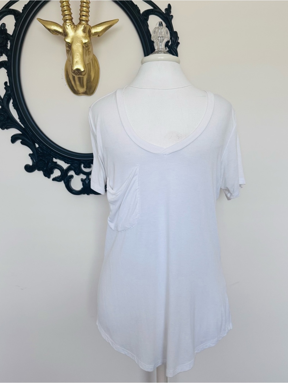 Z Supply White V-Neck Pocket Tee